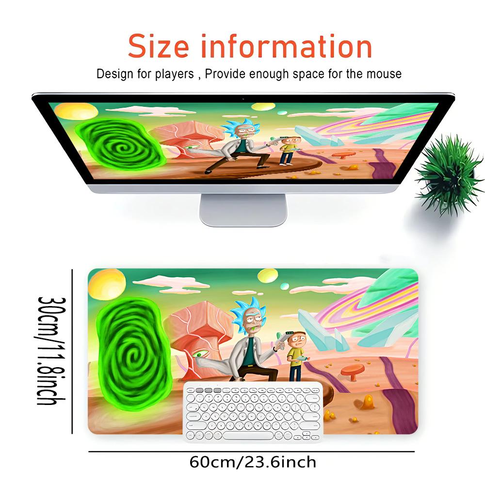 Rick Morty Adventure Large Gaming Mouse Pad Nonslip Rubber Base Waterproof Desk Mat For Office Pc Laptop