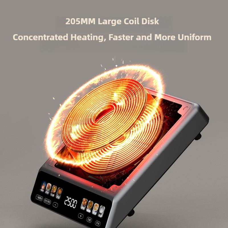 2500 Вт Интеллектуальная сенсорная плита вок с цветным экраном Кухонный нагревательный прибор Бытовая индукционная плита высокой мощности