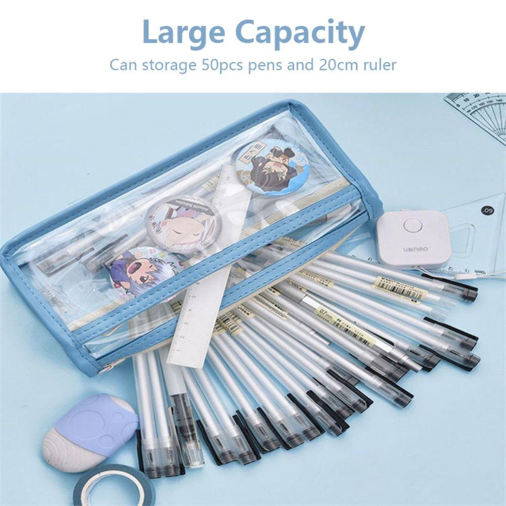 Сумка для канцелярских товаров большой вместимости Прозрачный органайзер для канцелярских товаров Многофункциональная сумка для ручек Подарок