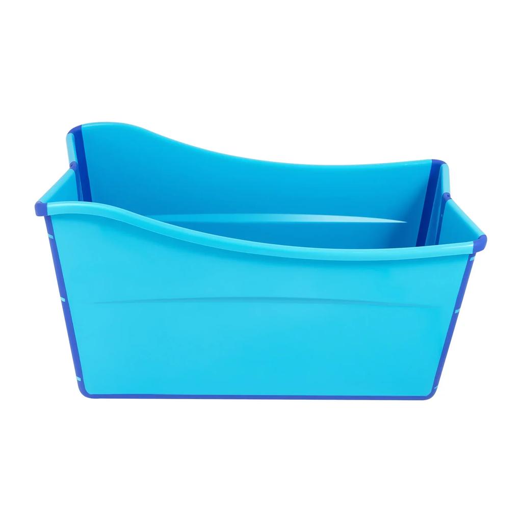 Foldable Adult Bath Tub, 38Inch Collapsible Soaking Bathtub Blue Thickened Plastic Folding Bathtub Rectangle for Household