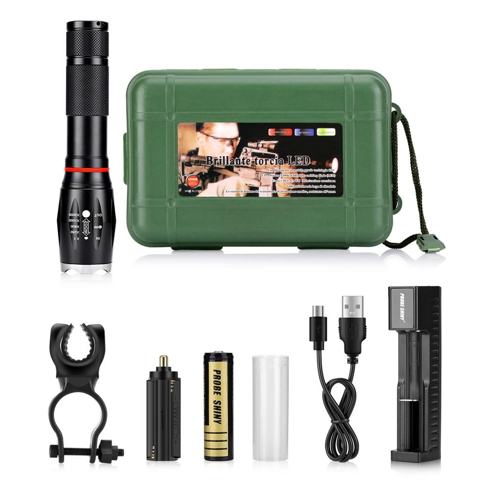 LED COB Flashlight 500 lm Ultra Bright Powerful Zoomable Flashlight