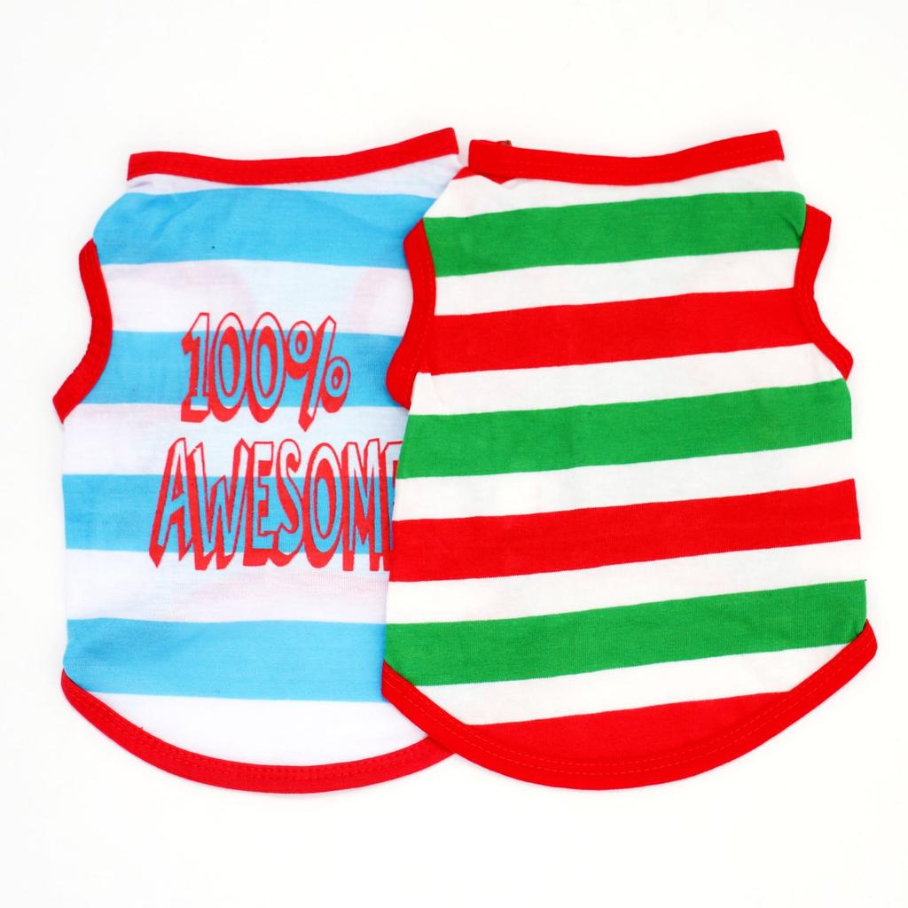 Pet Clothing, New Spring and Summer Models, Cat and Dog Pet Clothes, Breathable Striped Vest