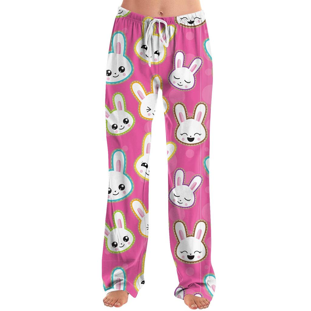 Женские модные свободные повседневные брюки с пасхальным принтом