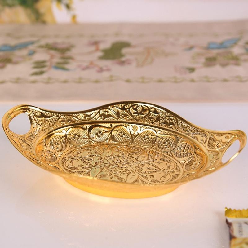 Маленькая фруктовая тарелка с узором павлина, европейский роскошный поднос для конфет, креативное украшение для дома, декор гостиной
