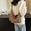Сумка через плечо с леопардовым принтом Холстовая сумка большой вместимости для женщин