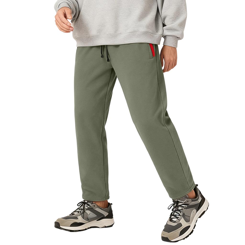 Мужские флисовые теплые повседневные брюки прямого кроя для зимы