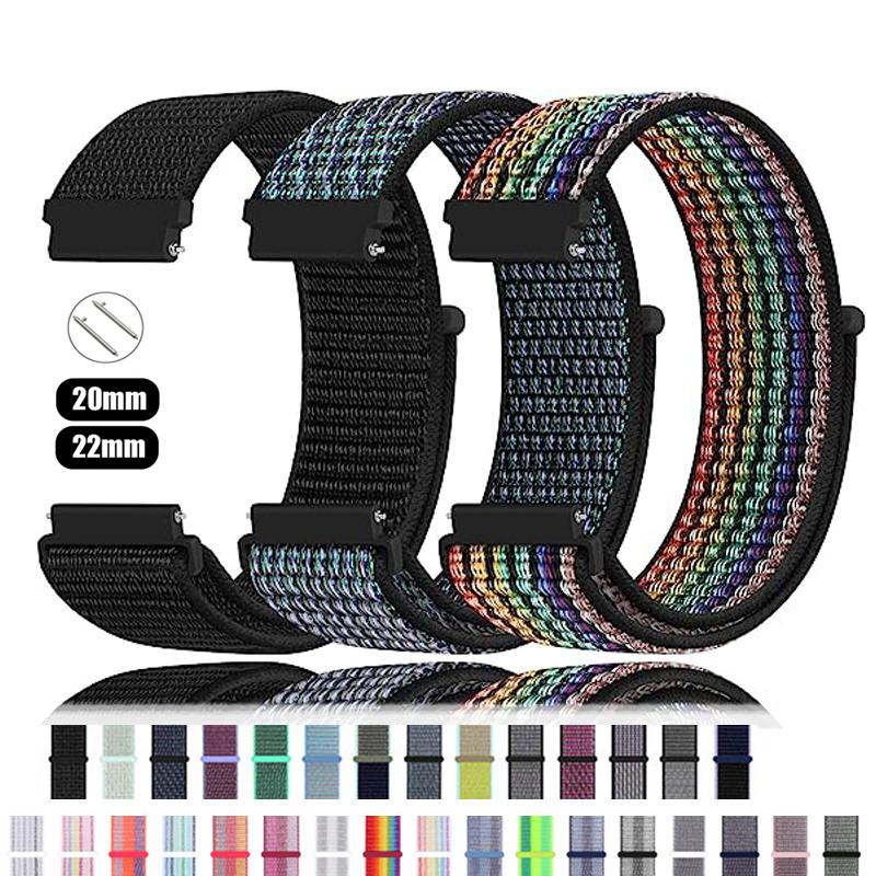 20/22mm Nylon Loop for Amazfit GTS4/2/3/3pro/2e/GTS2 Mini/GTR 4 42/47mm/GTR 2e/stratos Bracelet for Amazfit Bip/U/S/lite