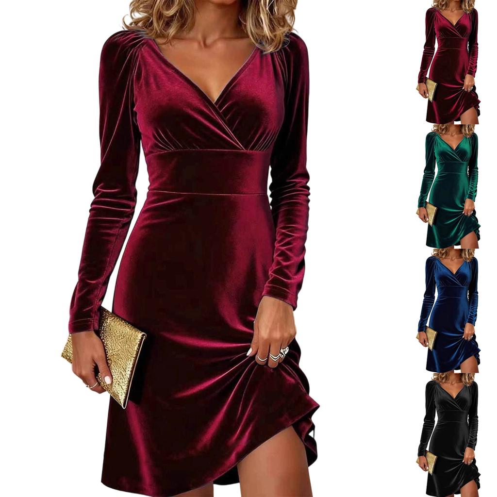 Women's Cocktail Dresses 3/4 Sleeve Vintage Wedding Guest Dress