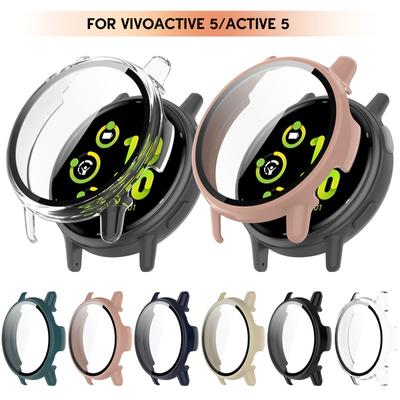 Твердый защитный чехол для Vivoactive 5 Active 5 Водонепроницаемый защитный экран Рамка-оболочка Корпус смарт-часов Стеклянная пленка