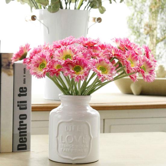 2 шт. искусственные растения, простые в уходе, декоративные, с тонкой текстурой, привлекательные цветочные композиции с одной веткой, свадебный декор