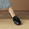 Мода 2025 Весна Новые ТУФЛИ ЖЕНСКИЕ ИЗ НАТУРАЛЬНОЙ КОЖИ ПОВСЕДНЕВНЫЕ Женские Слипоны Лодочки с Мелким Вырезом Квадратный Носок Каблуки Женская Обувь Zapatos De Mujer