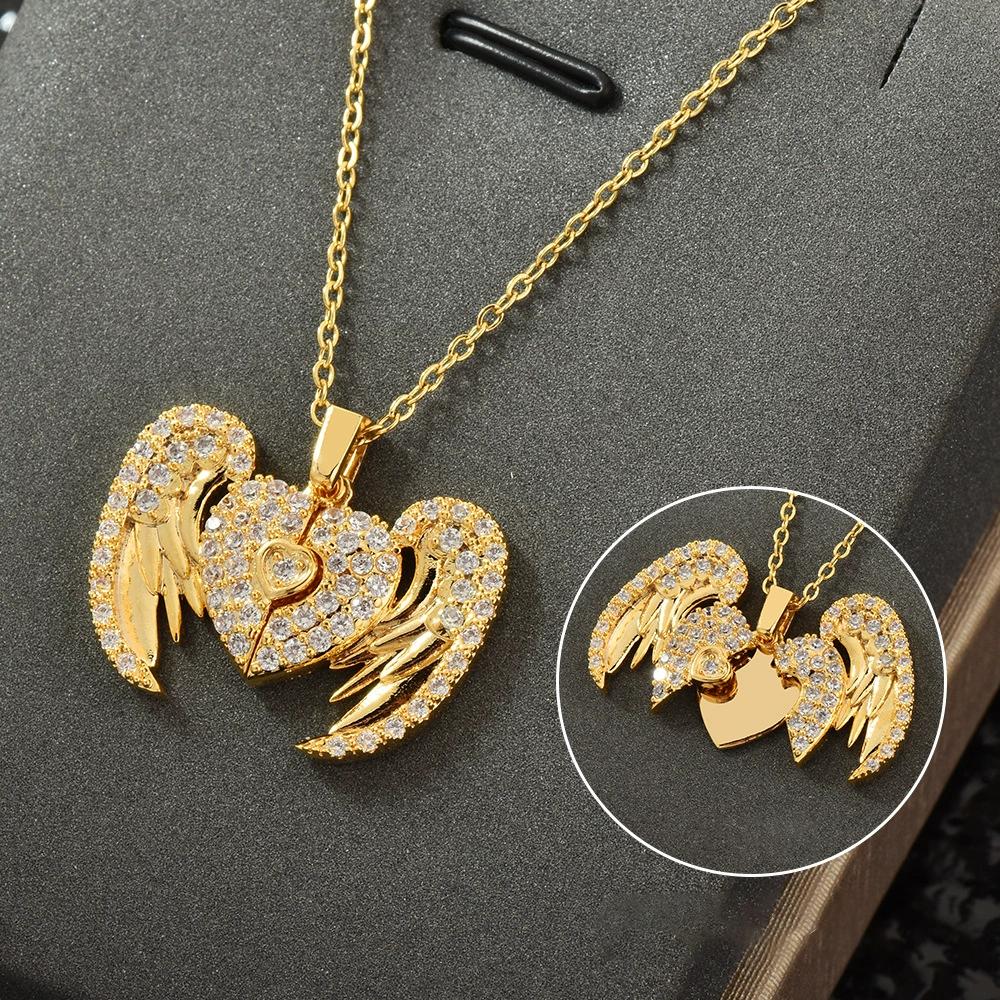 Atoztide Engrave Name Heart Necklace Personalized Hidden Message Stainless Steel Jewelry Pendant for Women Chain Birthday Gift