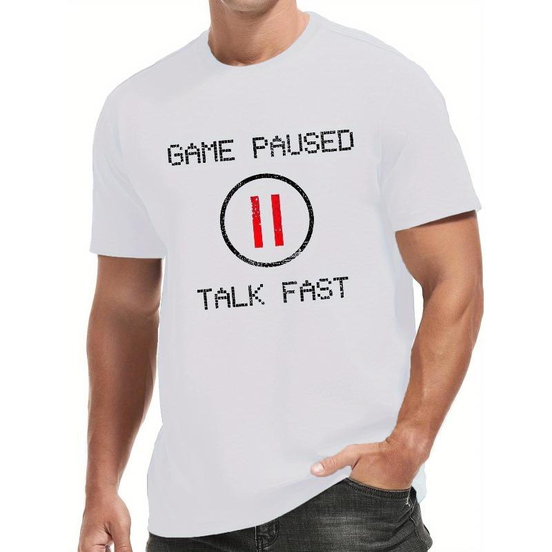 CAME PAUSED TALK FAST Мужские футболки с коротким рукавом Летние Спортивные Повседневные Топы