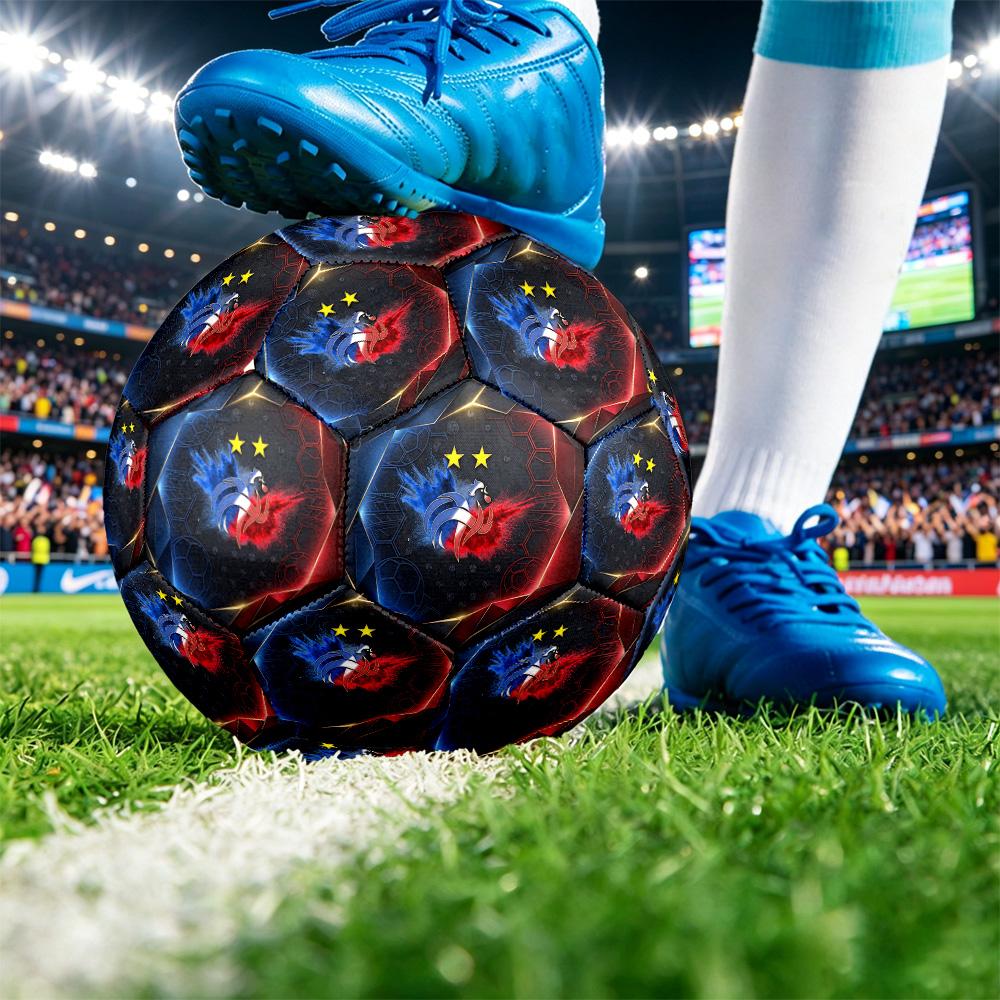 France Football Напечатанный Размер 5 Футбольный Мяч Износостойкий Стандартный Тренировочный Мяч для Взрослых Подарок для Фанатов для Матчей в Помещении и на Открытом Воздухе Спортивный