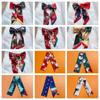 Ribbon Headband Christmas Silk Scarf Printed New Year Scarf Retro Long Scarf  Women