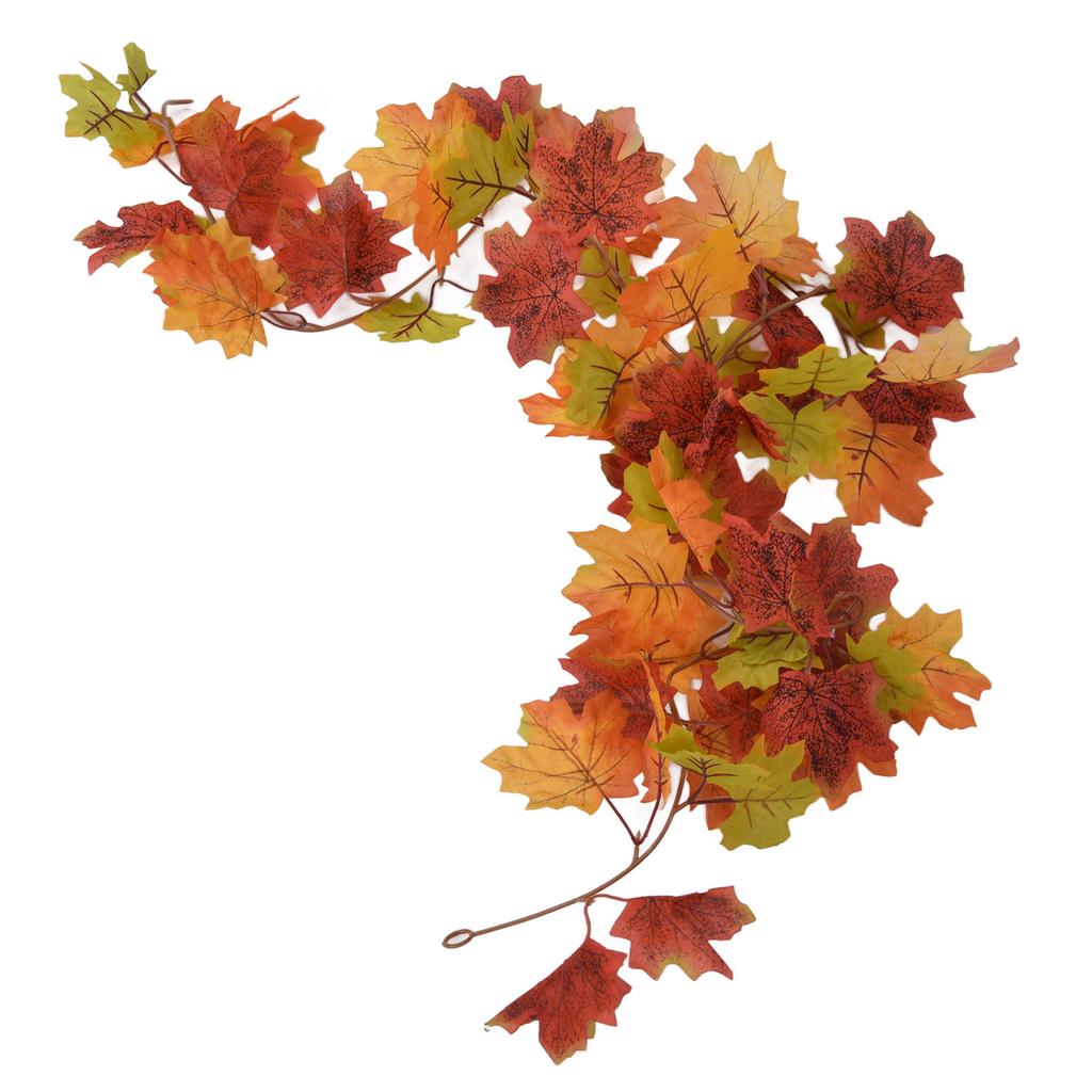 Декоративная искусственная кленовая гирлянда Осенняя гирлянда из листьев Украшение День благодарения Хэллоуин Искусственный клен