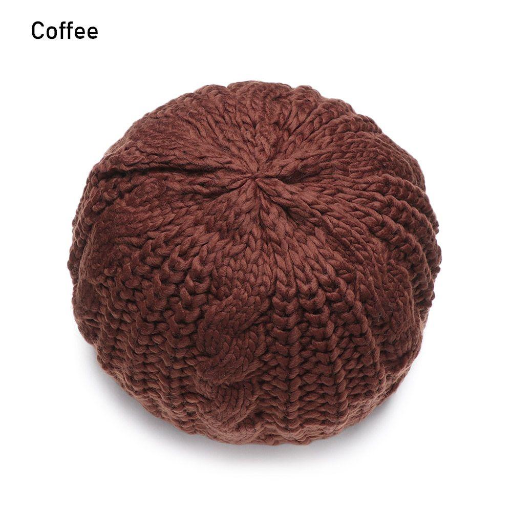 Women Girl Ribbed Vintage Warm Beret Hat French Artist Cap Knitted Cap Painter Hat