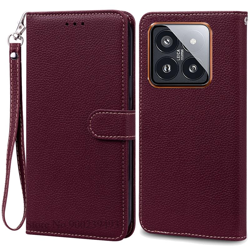 Чехол Mi 14 Mi14 Xiaomi14 Pro для Xiaomi 14, кожаный чехол-кошелек, флип-чехол для Xiaomi 14 Pro, чехол-коробка для Xiaomi Mi 14, чехлы