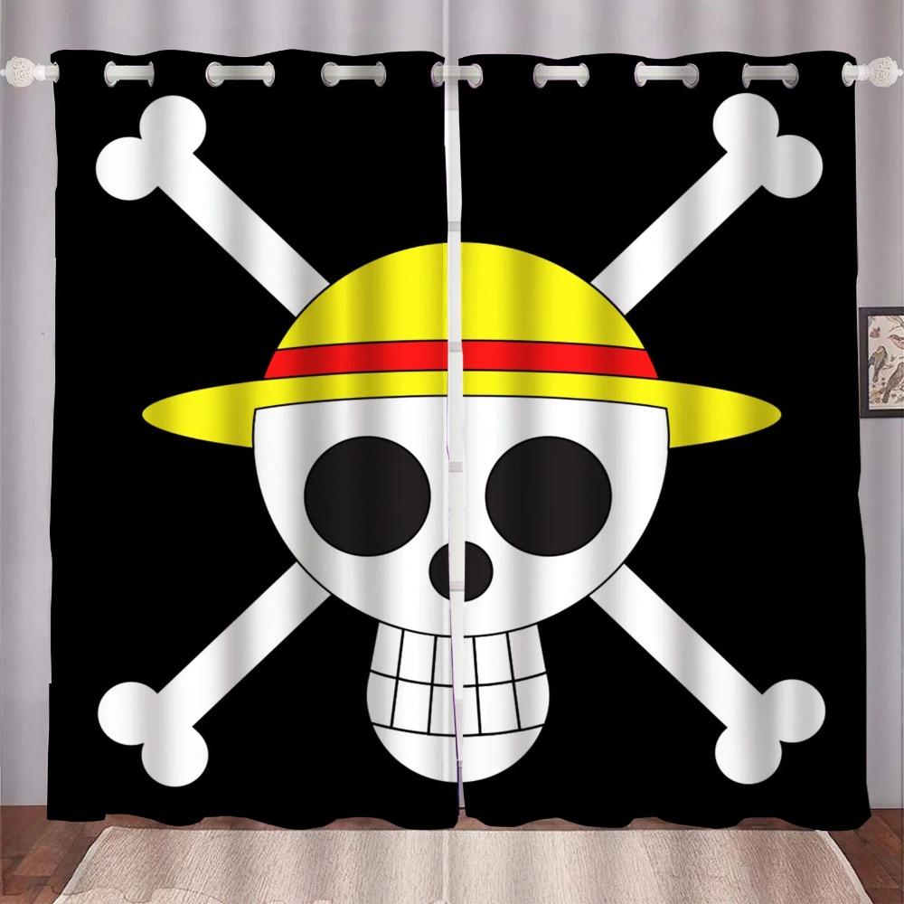 Штора One Piece Monkey D Luffy Мультяшная Новый Мир Анимированная Модная Подходит для Спальни Детской Взрослой Комнаты Декорации Подарки