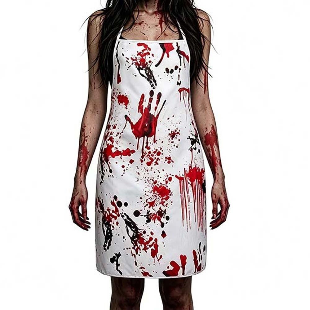 Stretchy Halloween Bloody Cloak Breathable Bloody Nurse Apron Haunted House