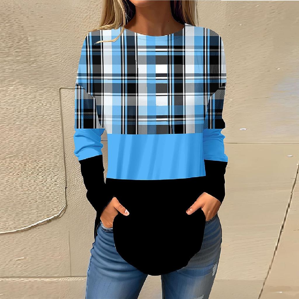 Tee Shirts For Women Fall Casual Long Sleeve Shirts Sweatshirt Retro Printing Top Pullover