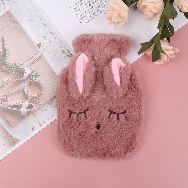 Warm Cosy Cute Soft Water Bottle With Plush Fluffy Cover Kids Adult
