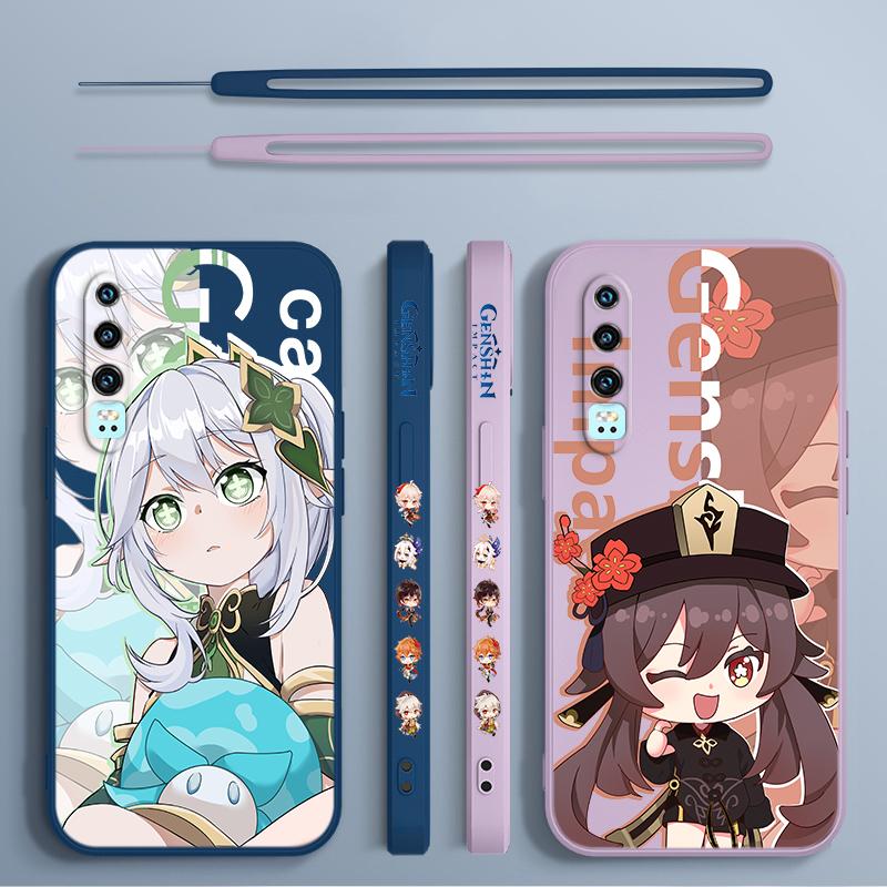 Genshin Impact Nahida HUTAO For Huawei Y9S Y9A Y9 Y6 Nova Y70 9 8 P50 P40 P30 P20 Pro Lite E 5G Liquid Left Rope Phone Case