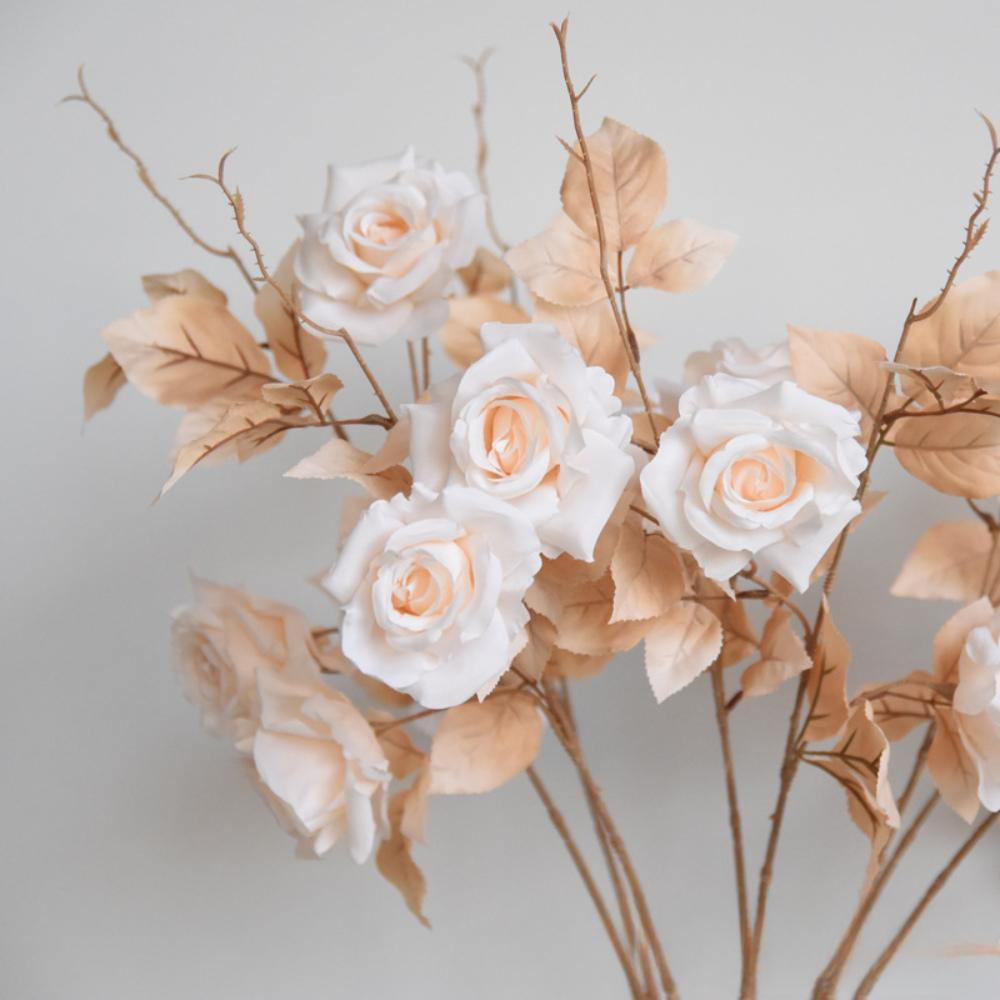 Искусственные цветы 4 шт. искусственные шелковые розы со стеблями, настоящие, объемные цветы для свадебных букетов, центральных композиций, приемов, вечеринок, домашнего декора