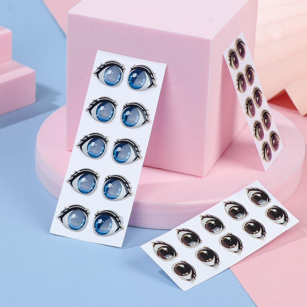 Стеклянные кристаллы Наклейки Лицо Орган Пастер Мультфильм Глаза Наклейки Аниме Фигурка Кукла Глаза Чипы Бумага