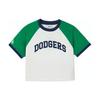 New MLB Los Angeles Dodgers Raglan Sleeve T Shirt Women's Neon Green 3FTSV1543-07GNN