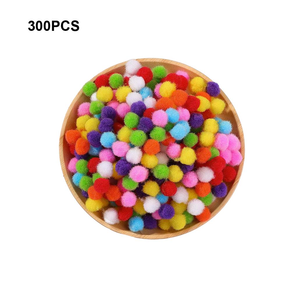 300pieces Craft Pom Poms Bundle Assorted Fuzzy Pompoms For DIY Fun Assorted Fuzzy Pompoms Balls