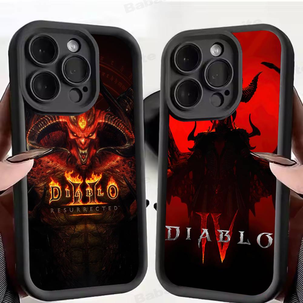 Классическая игровая чехол-бампер D-Diablo для телефона iPhone 11 12 13 16 15 17 14 Pro Max Мягкий силиконовый чехол Funda