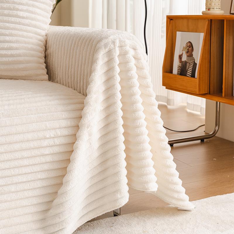 Winter Sofa Towel New Thickened Fleece Sofa Cover Cloth Internet Celebrity Sofa Cover Cream Wind Sofa Cover