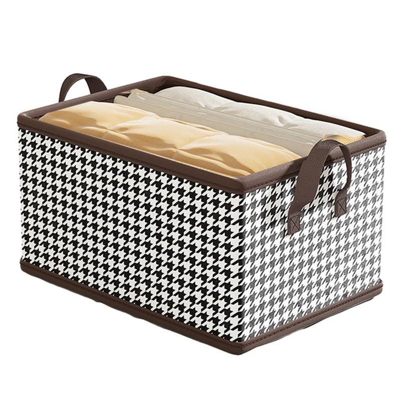 JJTZ 50x44x32cm Pattern Design Folding Storage Box Washable PP Board Cloth Organizer