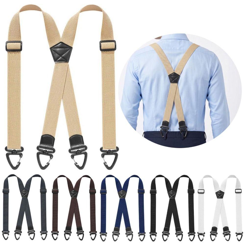 3.8cm Wide Work Suspenders Heavy Duty Anti-slip Suspenders Elastic Pants Braces Casual Wear