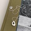 Simple and High-end, Irregular Hollowed Out Oval Pendant Necklace for Women's Collarbone Chain In Fashion