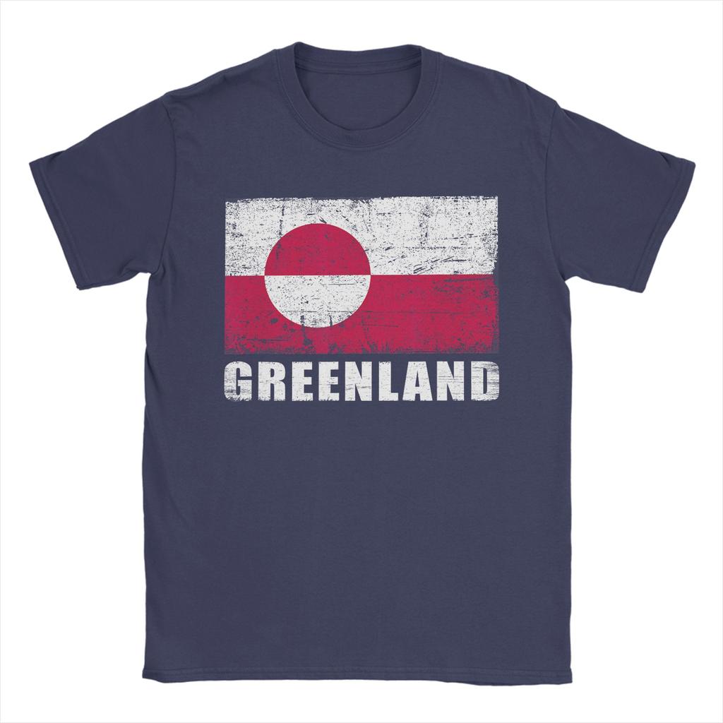 Greenland Flag Grunge Country Flag Greenland T Shirt Summer Pure Cotton T Shirts For Men Casual Tshirt Short Sleeve Y2K Top Tees