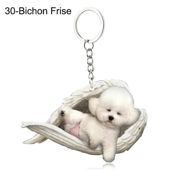 Sleek Modern Dog Cat Angel Keychain With Animal Theme For Bags And Vehicles