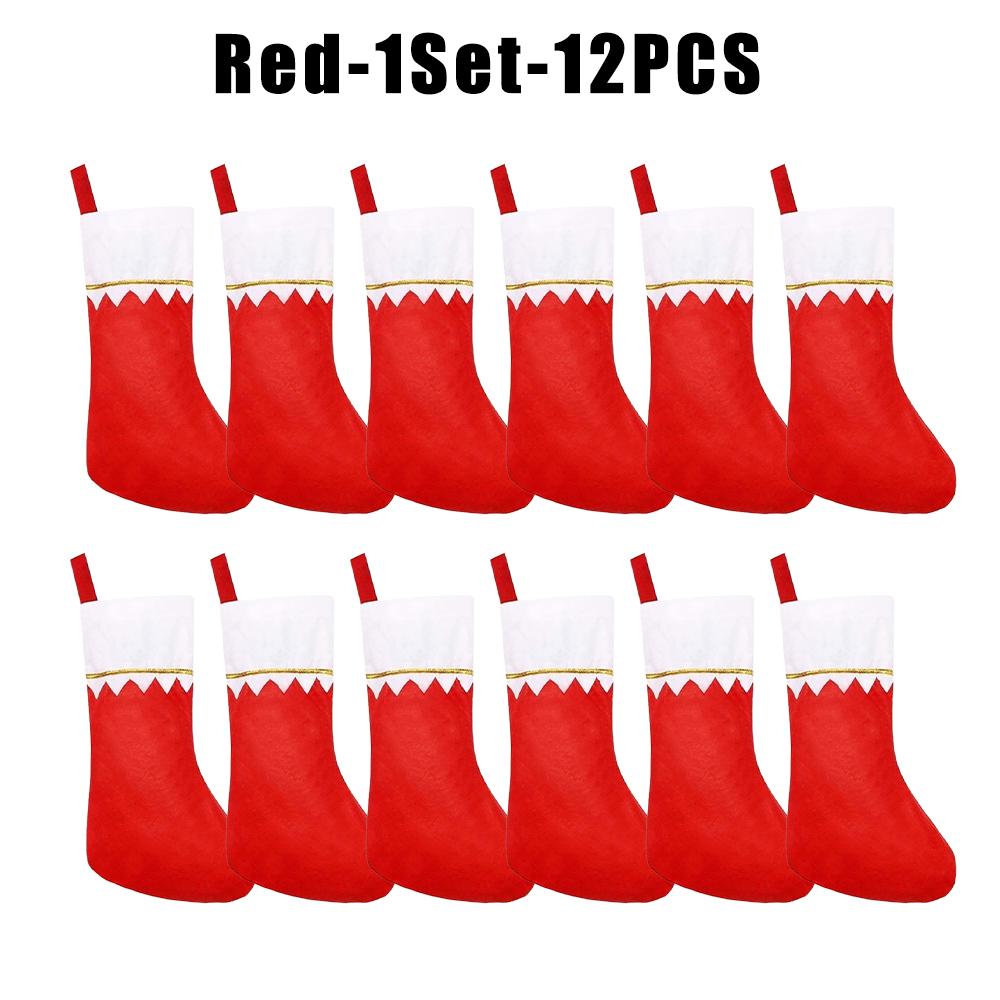 Christmas Stocking Decorations for Tree Hanging Fillable Holiday Candy Sock Gift Bags Large Red Xmas Stockings Festive Supplies