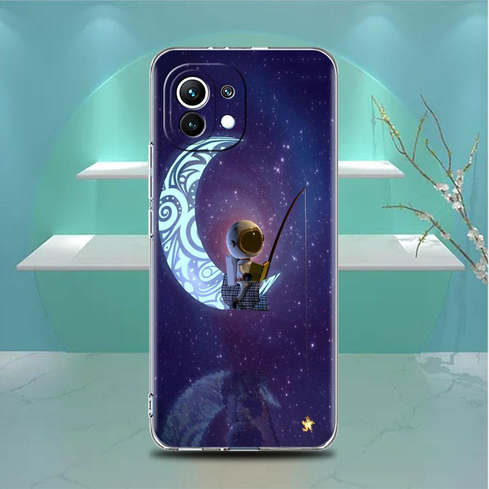 Прозрачный чехол Astronaut Universe для Xiaomi Mi Poco X3 NFC M3 Pro F3 F1 11 Lite 12 Note 10 11T 9T