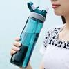 750ml Sports Water Bottle with Straw for Camping Hiking Outdoor Plastic Transparent BPA Free Bottle for Men Drinkware