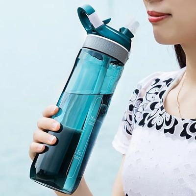 750 мл спортивная бутылка для воды с трубочкой для кемпинга походов на открытом воздухе пластиковая прозрачная бутылка без BPA для мужчин Drinkware