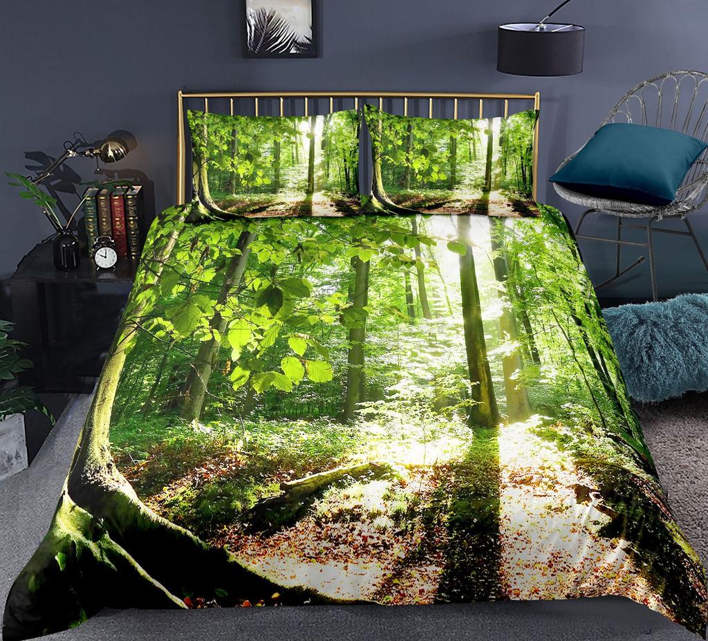 Комплект пододеяльников Nature Waterfall Flowing Down The Rocks Cascade Valley Image Декоративный комплект постельного белья из полиэстера с наволочкой