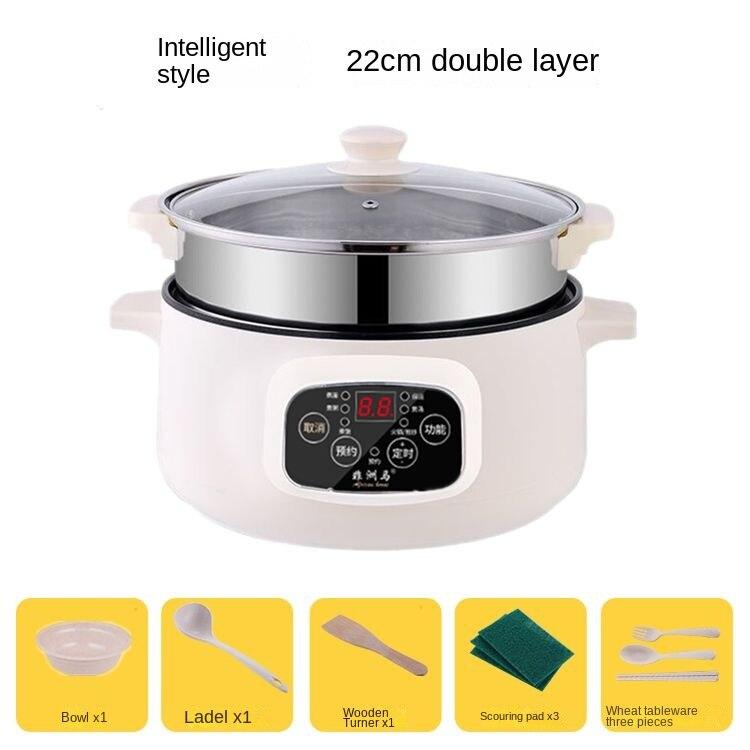 מחבת חשמלית רב תכליתית חשמלית Hot Pot מעונות סטודנטים מיני טייק אווי Hot Pot סיר חשמלי תקע אירופאי בריטי עם קערת אידוי