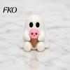 Niche Window Display Decor Halloween Mini Ghost Decorative Figurine, 3D Printed White Statue with Interesting Holiday Gift Ideas Pink Skull Ice Cream,