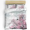 Peach Blossom Petals Leaves Flower Bedding Set 3pcs Duvet Cover Pillowcase Kids Adult Quilt Cover Double Bed Set Home Textile