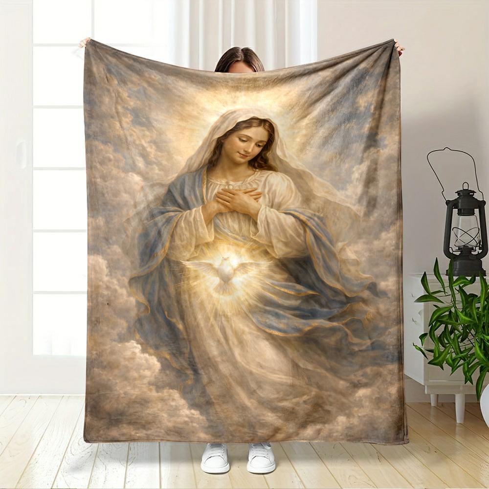 Holy Figure with Radiant Light SceneFlannel blanket for bedroom, living room, sofa, and nap
