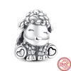 New Panda Owl Unicorn Lucky Cat Dog Lion Elephant Animal Beads Fit Charm Bracelet Women 925 Silver Jewelry