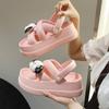 2024 Новые летние сандалии на платформе, мультяшные тапочки, мягкие, нескользящие, аниме, стильные, милые, милые, для девочек