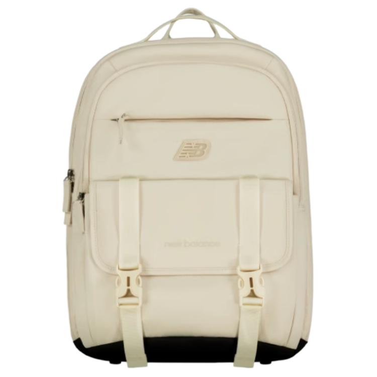 New Balance Comfortable Simple Solid Color Large Capacity Fabric Backpack Medium Size Unisex backpack Beige 8PF1E033BEI